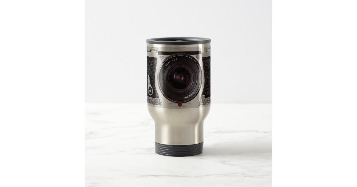 Retro 80s Camera Effect Travel Mug | Zazzle