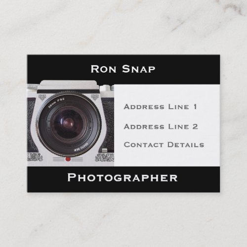 Retro 80s Camera Photographers Business Card