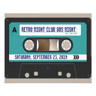 Retro 80s Cassette Mixtape Personalized Flyer