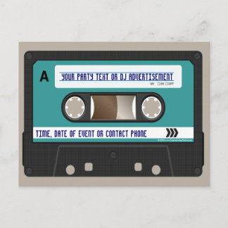 Retro 80s Cassette Mixtape Personalized Invitation Postcard
