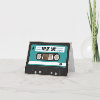 Retro 80s Cassette Mixtape Personalized Thank You Card