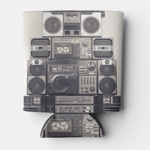 Retro 80s Cassette Recorders Pattern Can Cooler