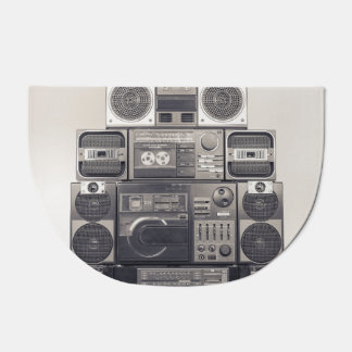 Retro 80s Cassette Recorders Pattern. Doormat