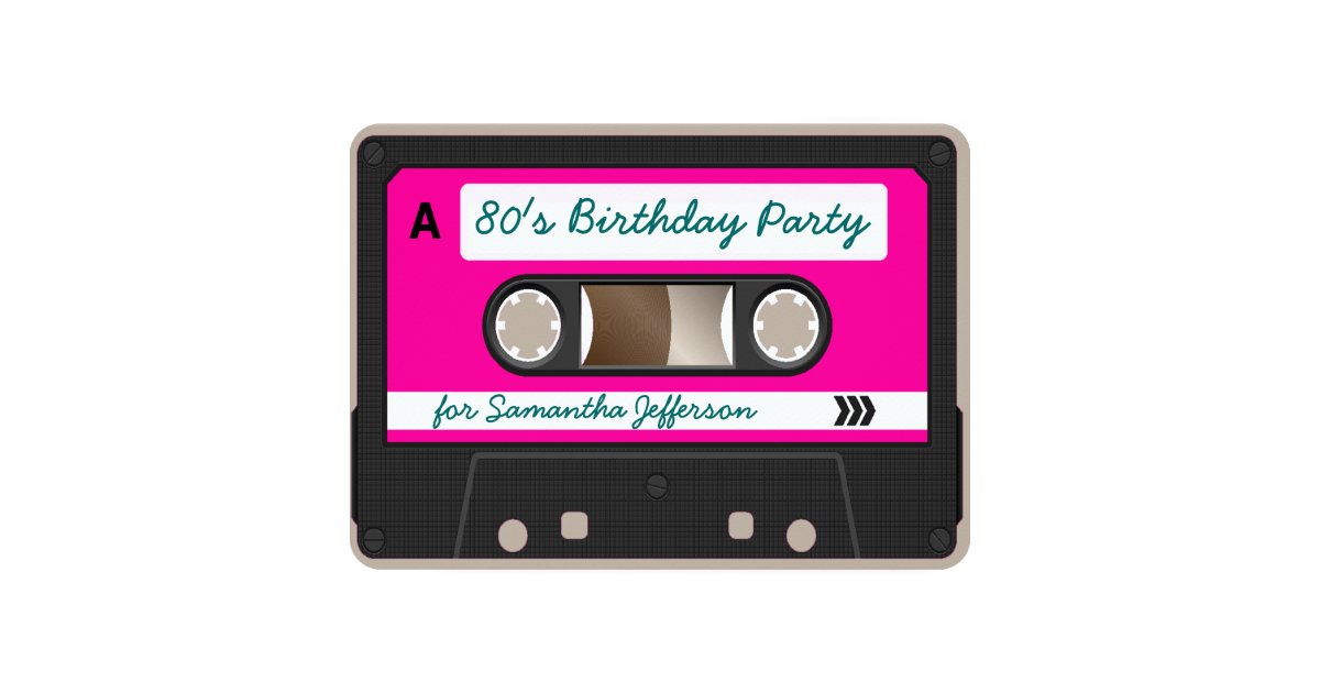 Retro 80s Cassette Tape Birthday Party Invitation | Zazzle.com