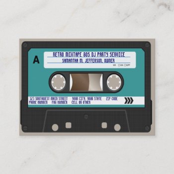 Retro 80s Cassette Tape Business Card by CustomInvites at Zazzle
