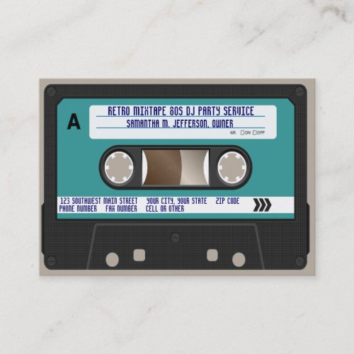 Retro 80s Cassette Tape Business Card
