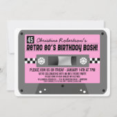 Retro 80's Cassette Tape Party Invitations (Front)