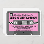 Retro 80's Cassette Tape Party Invitations (Front/Back)