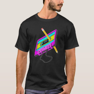 Retro 80s Cassette Tape Pencil Throwback Music Mix T-Shirt