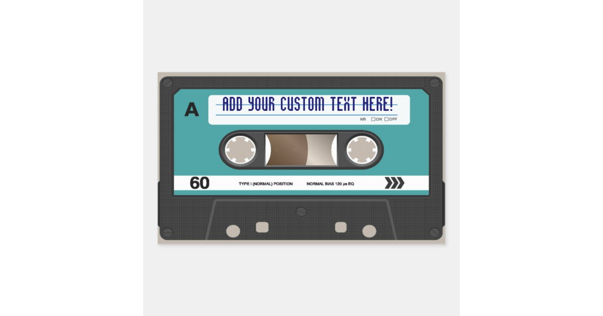 Retro 80s Cassette Tape Personalized Sticker | Zazzle