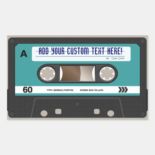 Retro 80s Cassette Tape Personalized Sticker | Zazzle