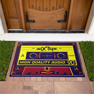 Retro 80s Cassette Tape Pop Art Doormat