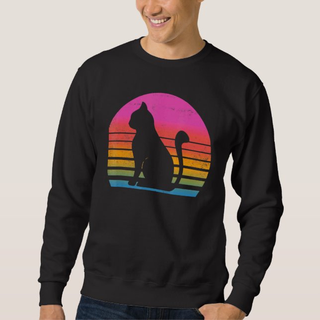 Retro 80s Cat Sweatshirt (Front)