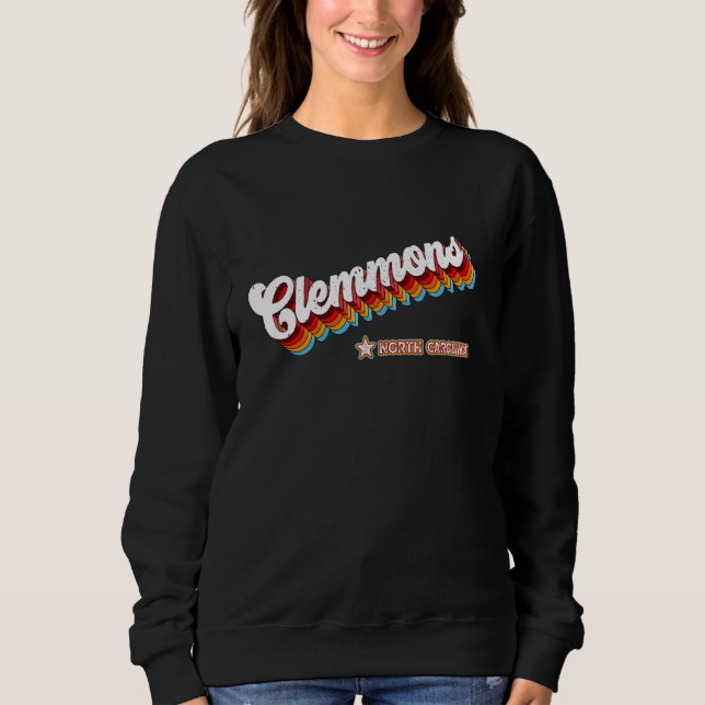 Retro 80s Clemmons North Carolina Nc Sweatshirt (Front)
