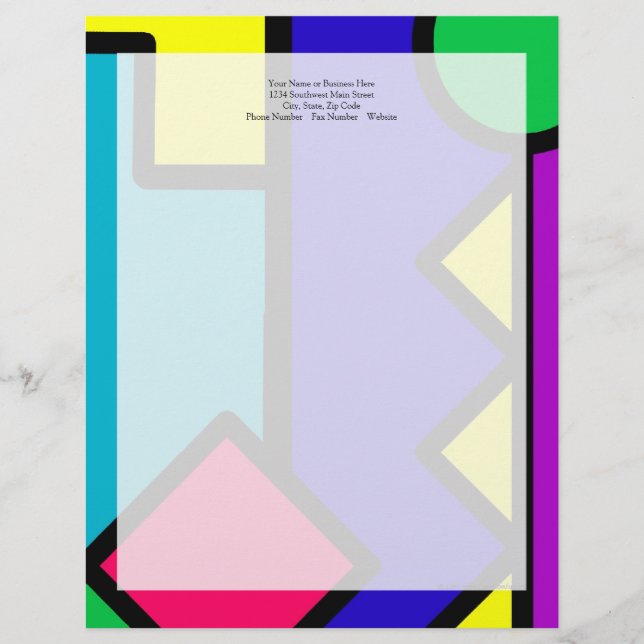 Retro 80s Color Block Letterhead (Front)