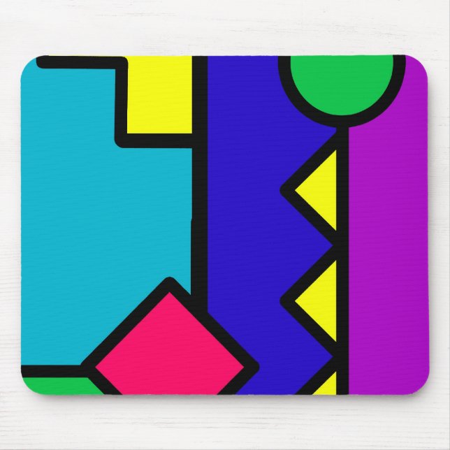 Retro 80s Color Block Mouse Pad (Front)