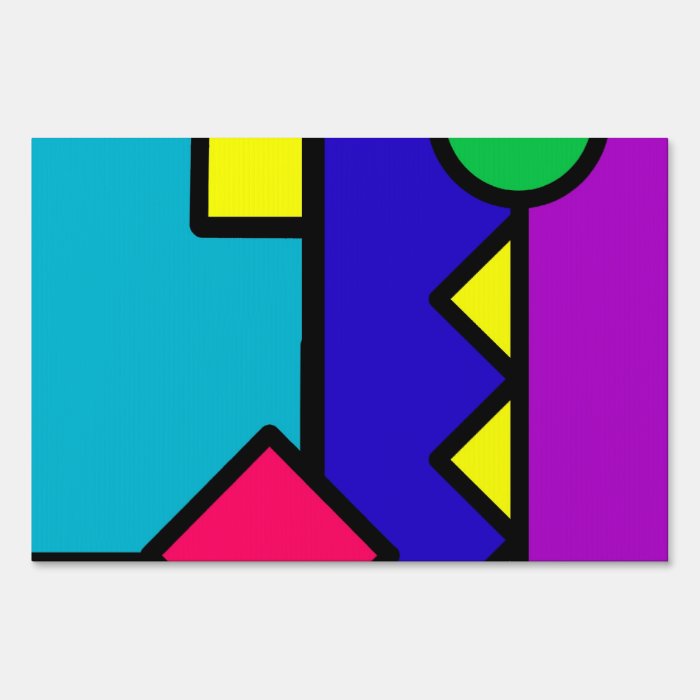 Retro 80s Color Block Sign