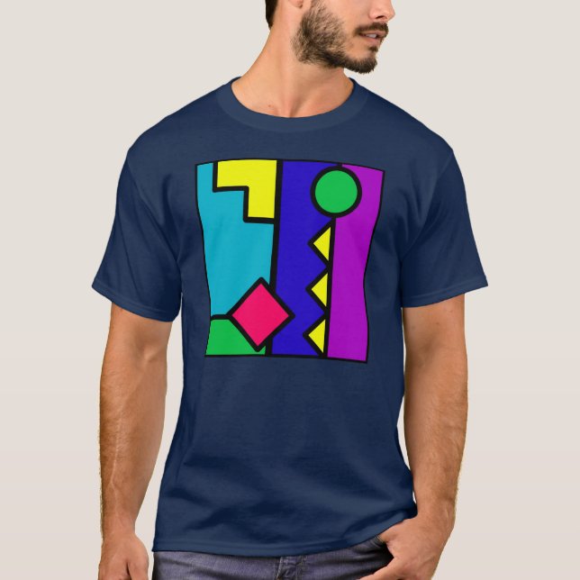 Retro 80s Color Block T-Shirt (Front)