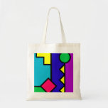 Retro 80s Color Block Tote Bag