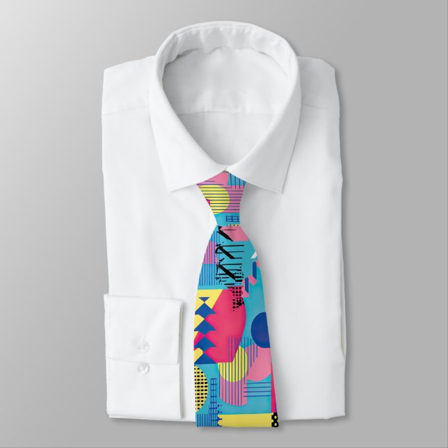Retro 80s Custom Tie – Elegant Fashion (Tied)