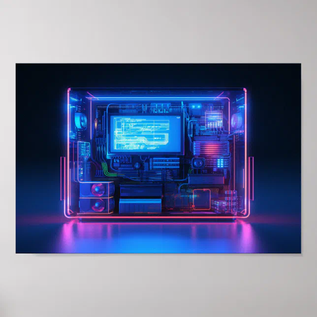 Cyberpunk Computer Build Retro 80s Cyberpunk Computer Build Poster | Zazzle