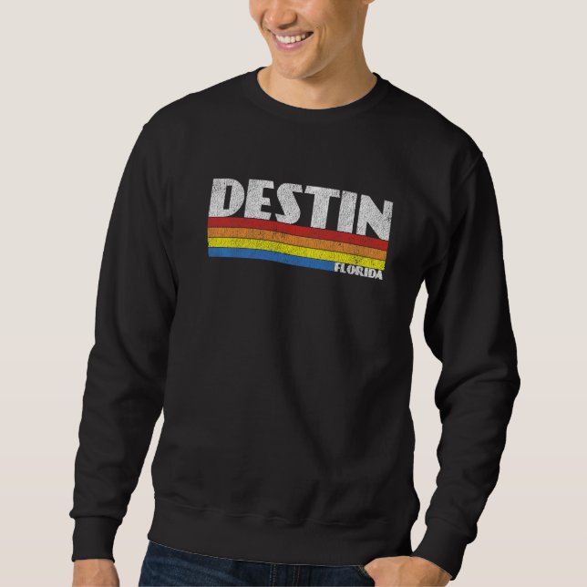 Retro 80s Destin Florida FL Souvenir   Sweatshirt (Front)