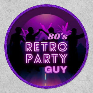 Retro 80s Disco Dance Party Neon Purple Funky Patch