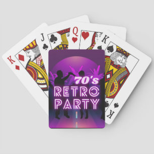 Retro 80s Disco Dance Party Neon Purple Funky Poker Cards