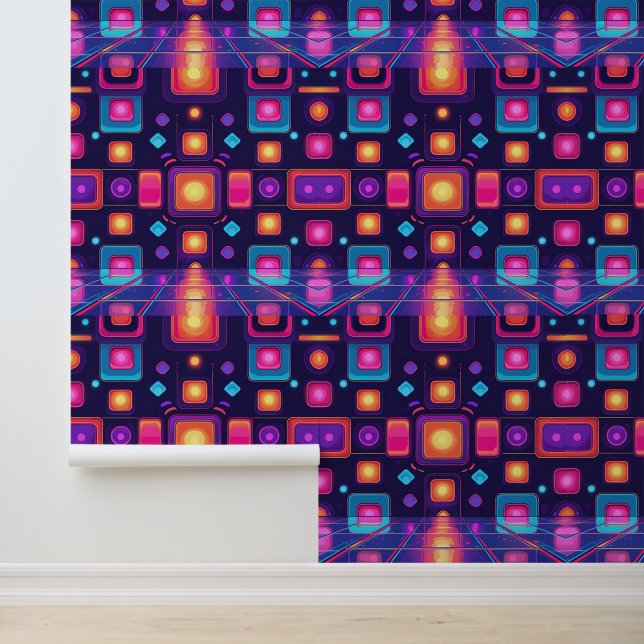 Retro 80s Disco Fever | Peel and Stick Wall Mural (Application)