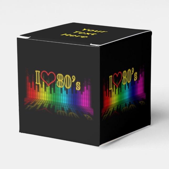 Retro 80's Equalizer Party Custom Favor Boxes (Front Side)