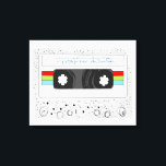 Retro 80s funky cassette tape canvas print<br><div class="desc">Inspired by old skool music technology,  the humble tape popular in the 80s and 90s,  perfect gift for a guy's garage,  office or bedroom</div>