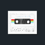 Retro 80s funky cassette tape canvas print<br><div class="desc">Inspired by old skool music technology,  the humble tape popular in the 80s and 90s,  perfect gift for a guy's garage,  office or bedroom</div>