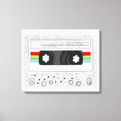 Retro 80s funky cassette tape canvas print