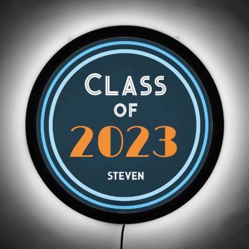 Retro 80s Graduation Custom Class Year Name LED Sign