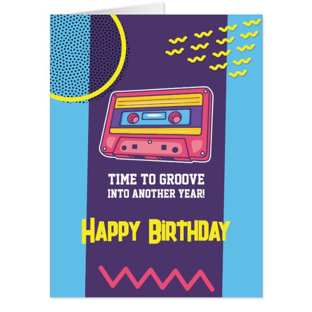 Retro 80s Happy Birthday Card (Front)