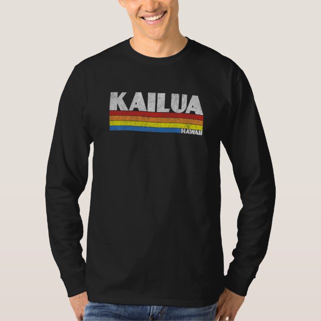 Retro 80s Hawaii HI Souvenir Kailua   T-Shirt (Front)