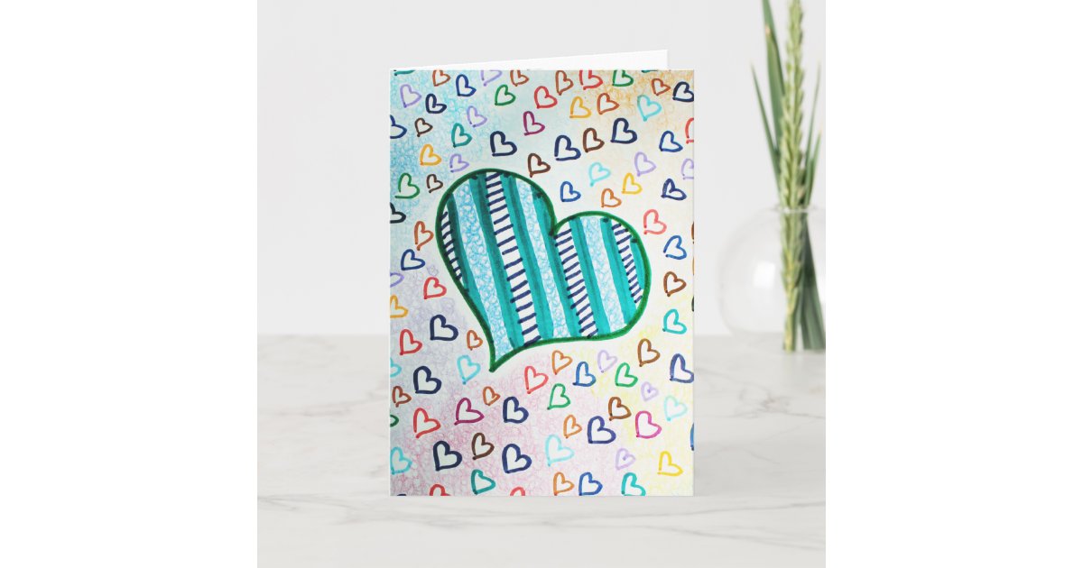 Retro 80s hearts for Valentines day Holiday Card | Zazzle.com