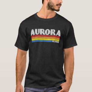 Retro 80s Illinois IL Souvenir Aurora T-Shirt