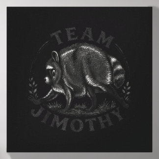 Retro 80s Jimothy Raccoon Design 2 Canvas Photo Tile