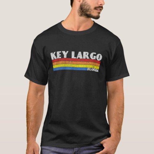 Retro 80s Key Largo Florida FL Souvenir T_Shirt