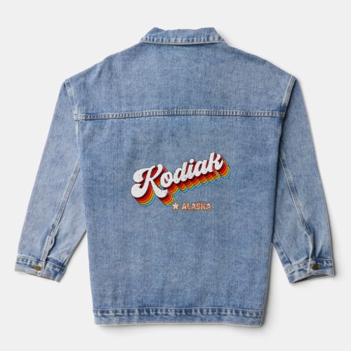 Retro 80s Kodiak Alaska Ak  Denim Jacket