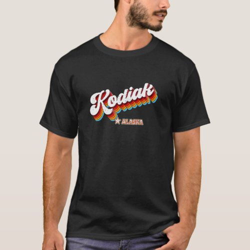 Retro 80s Kodiak Alaska Ak T_Shirt