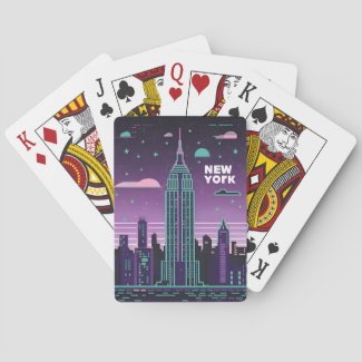 Retro 80s Lo-Fi Vaporwave Empire State Building 