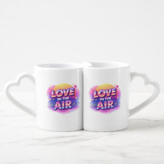  Retro 80's Love In The Air Valentine Lover Candle Coffee Mug Set