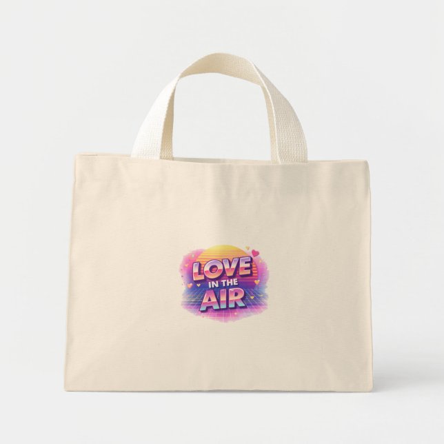  Retro 80's Love In The Air Valentine Lover Candle Mini Tote Bag (Front)