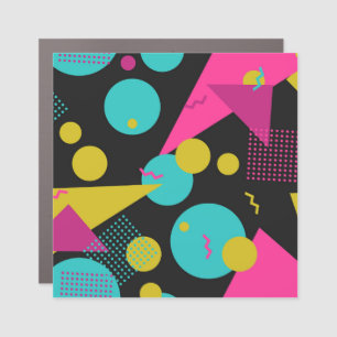 Retro 80s Memphis Geometric Design Car Magnet