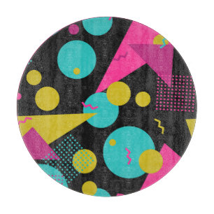 Retro 80s Memphis Geometric Design Cutting Board