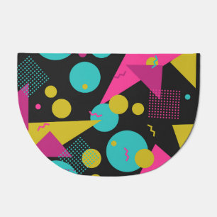 Retro 80s Memphis Geometric Design Doormat