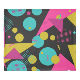 Retro 80s Memphis Geometric Design Duvet Cover