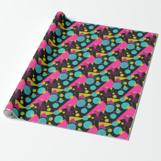 Retro 80s Memphis Geometric Design Wrapping Paper